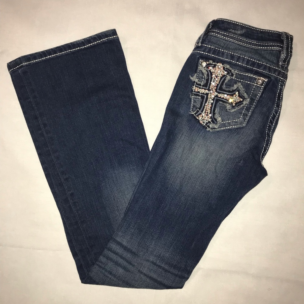 Miss Me Girls Crystal Embellished Bootcut Jeans